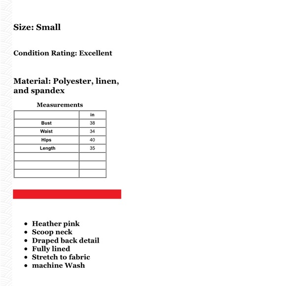 ❌SOLD❌Athleta Pink Draped Back Charisma Dress - Picture 7 of 7